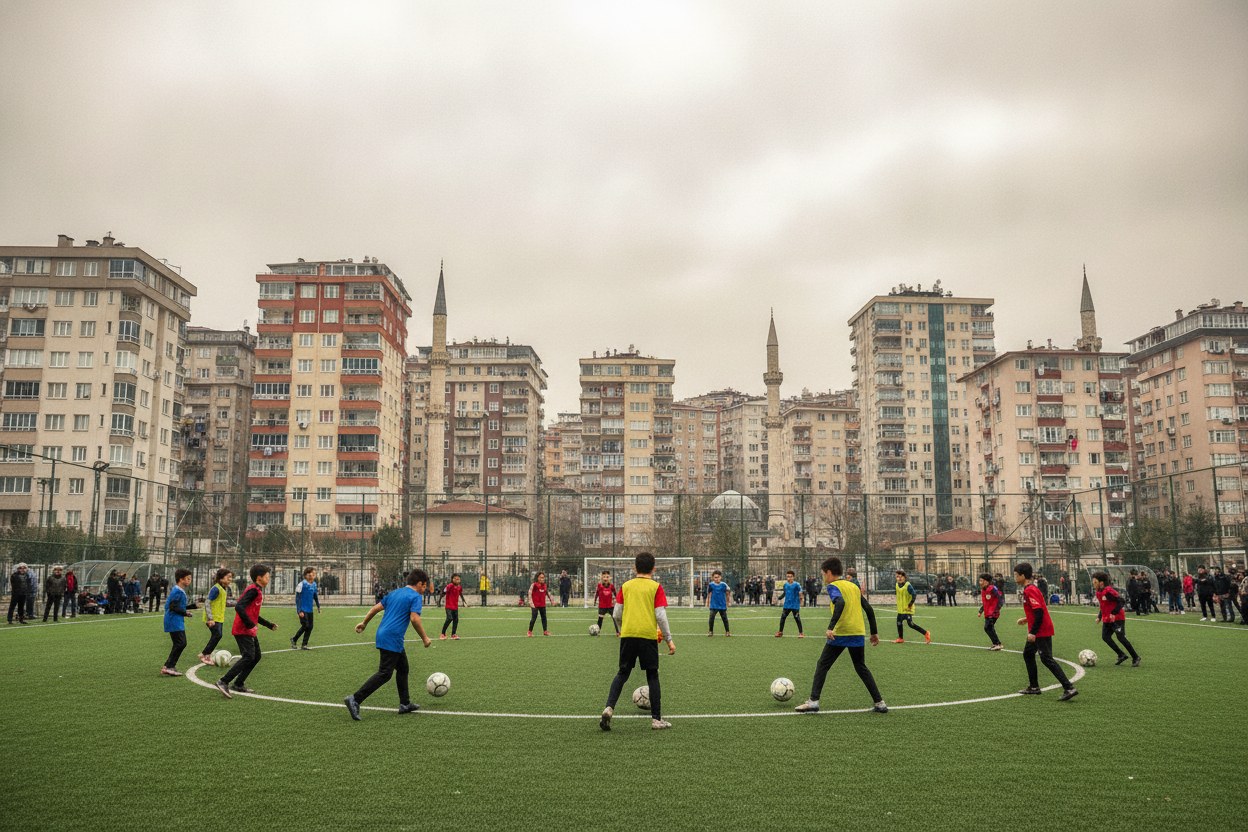 İstanbul Beşiktaş hafta sonu futbol programı — gençler top sürüyor